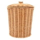 thumbnail image 1 of Cesto de Basura Tejido, Cesto de Basura Redondo de RatáN con Tapa, Jardinera, Cestas de Almacenamiento Tejidas, Cesto de Basura de Mimbre, 1 of 5