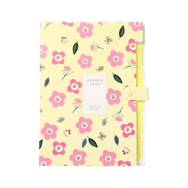 Xihbxyly Carpeta Organizadora para La Temporada Escolar, Diseño de Flores Frescas, Cierre de Botón Resistente, Diseño Multiexpandible, Fácil Organización de Documentos, Uso En Oficina, Hogar y Escuel