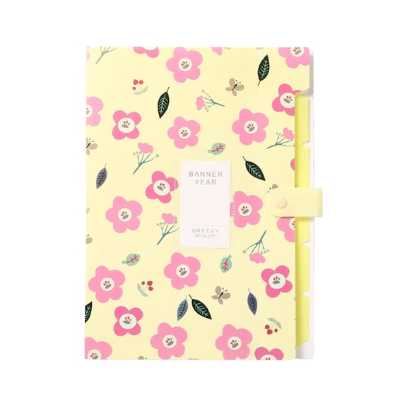 XEOVHV Cute Expanding File Folder with 1120 Labels Notes Floral Printed File Folders A4 Letter Paper Folder 6 Pockets Document Organizer Pink File Organizer for School Office Women Gift