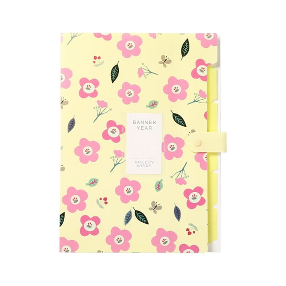Fiudx Carpeta Organizadora para La Temporada Escolar, Diseño de Flores Frescas, Cierre de Botón Resistente, Diseño Multiexpandible, Fácil Organización de Documentos, Uso En Oficina, Hogar y Escuela,