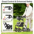 thumbnail image 4 of Andadores HOMLAND para personas mayores con asiento, andador plegable con ruedas, marco de aluminio reforzado, ruedas grandes de goma de 20 cm para todo terreno, andador ligero con ruedas y altura aju, 4 of 5
