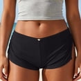 thumbnail image 5 of oelaio Y2k Micro Shorts for Women Low Waist Side Slit Boyshort Slim Booty Shorts Lounge Pj Bottom Cute Sleepwear Black L, 5 of 7