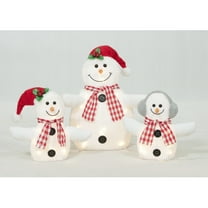 Everstar Set Of 3 Plush Snowman Family Sculpture, White
