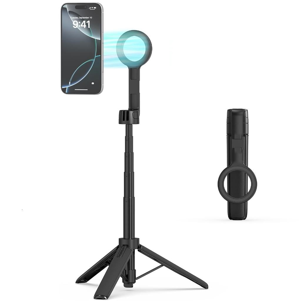 YIGSECU Phone Holder with Cold Shoe for Phone 17 16 15 14 Series Portable Tripod Stand
