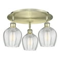 thumbnail image 4 of Innovations Lighting  Norfolk - 3 Light 18" Flush Mount Polished Nickel/Matte White, 4 of 5