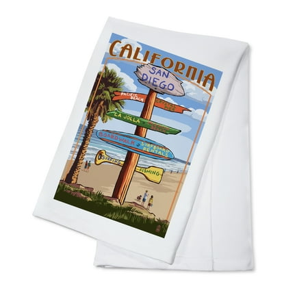 San Diego, California - Destination Sign (#2) - Lantern Press Poster (100% Cotton Kitchen
