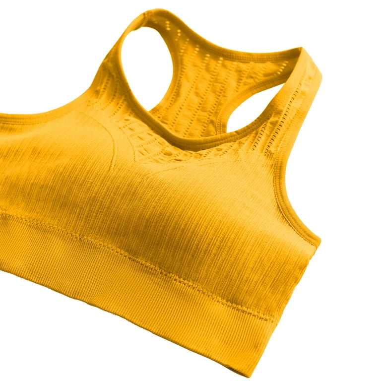 Racerback Workout Support Sports Bras for Women High Impact Sports Bra for  Women Yellow M