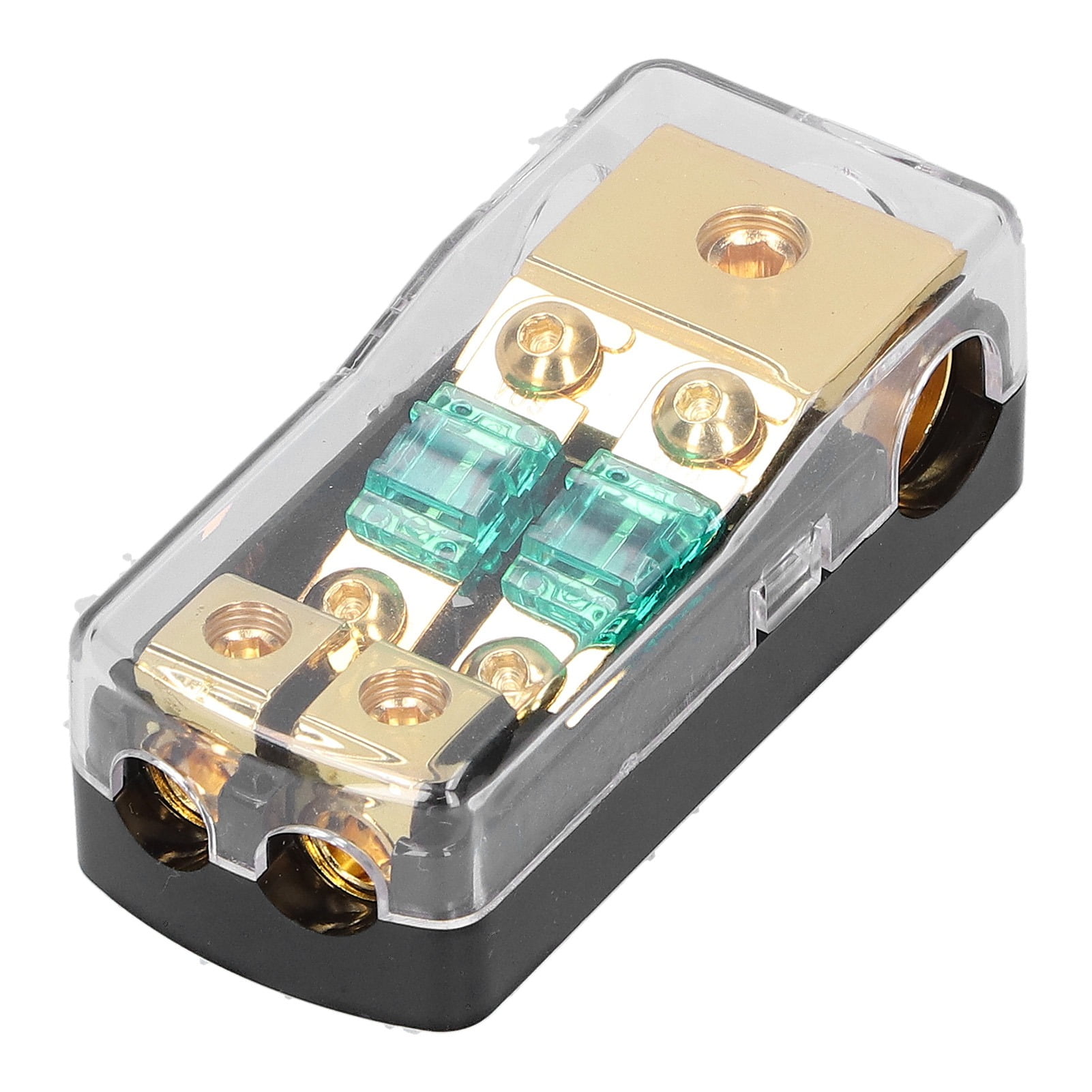 Scatola Di Derivazione Per Alimentazione Audio 1 IN 2 OUT – 0/4 AWG A 4/8 AWG, 60A, Con Coperchio Trasparente, Per Auto, Camper, Barche – Isolamento E Protezione Da Sovracorrente
