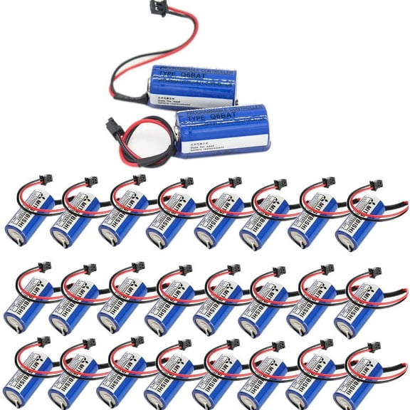 (25-Pack) 1800mAh CR17335SE-R 3V Q6BAT Non-Rechargable 3V Battery for Mitsubishi Q170HBATC Q25PRHCPU QNS FANUC System PLC Memory Backup Power
