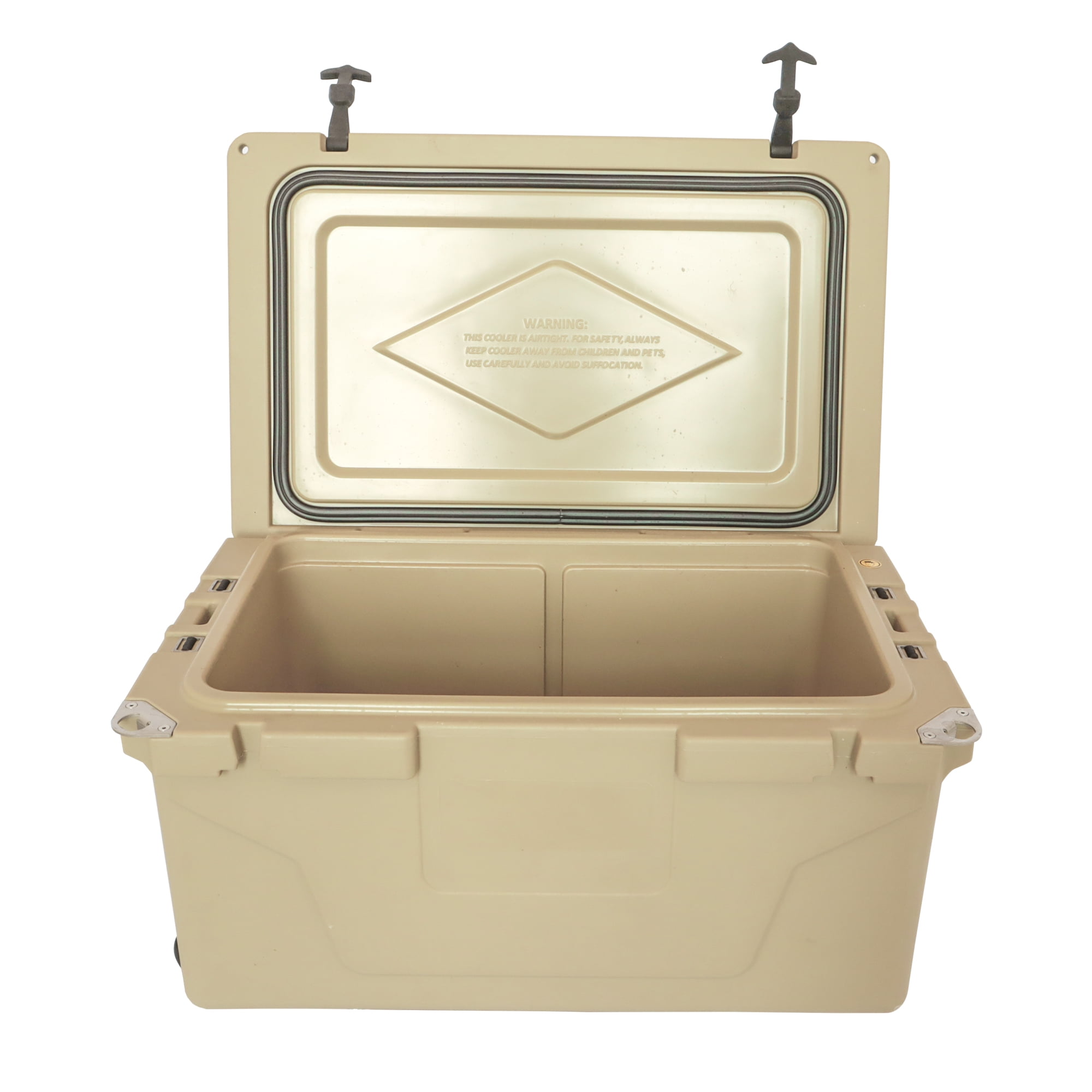 GDF Studio 65 QT Rotomolded Ice Cooler with Wheels, Heavy-Duty Camping & Fishing Ice Chest, Khaki