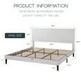 thumbnail image 5 of Einfach King Size Platform Bed Frame with Upholstered Velvet Vertical Headboard, White, 5 of 5