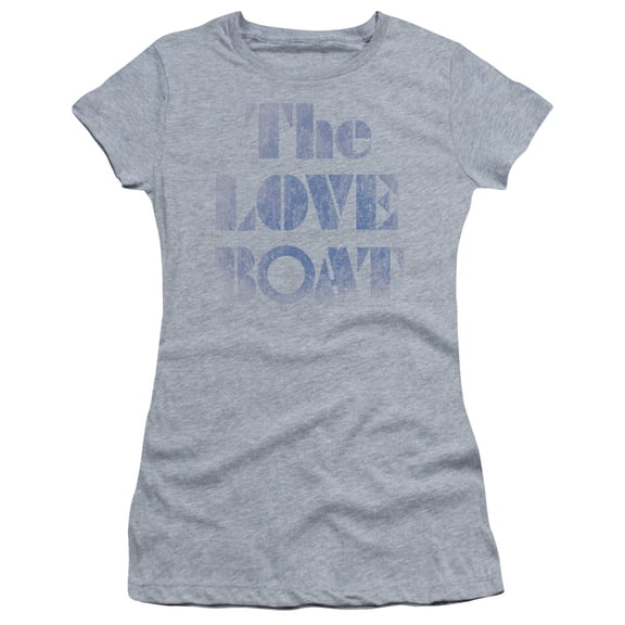 Love Boat Distressed Junior Women's Sheer T-Shirt Athletic Heather