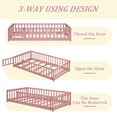 thumbnail image 5 of Twin Montessori Floor Bed, UHOMEPRO Floor Bed with Safety Fence and Door, Low Profile Wood Platform Bed, No Box Spring Needed, Pink, 5 of 12