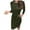 Green, variant on VSSSJ Women's Long Sleeve Casual Dresses Crew Neck Tie Waist Knee Length Daily Solid Color Comfy Loose T-Shirt Dress with Pockets Black XL