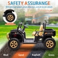 thumbnail image 5 of POWANLI 24V Ride on Toys Truck with 2.4G Remote Control,2 Seater Kids Electric Car with 4 wheels, USB, MP3, Bluetooth, LED Lights, Horn for Girls Boys Kids 3-8, Black, 5 of 10