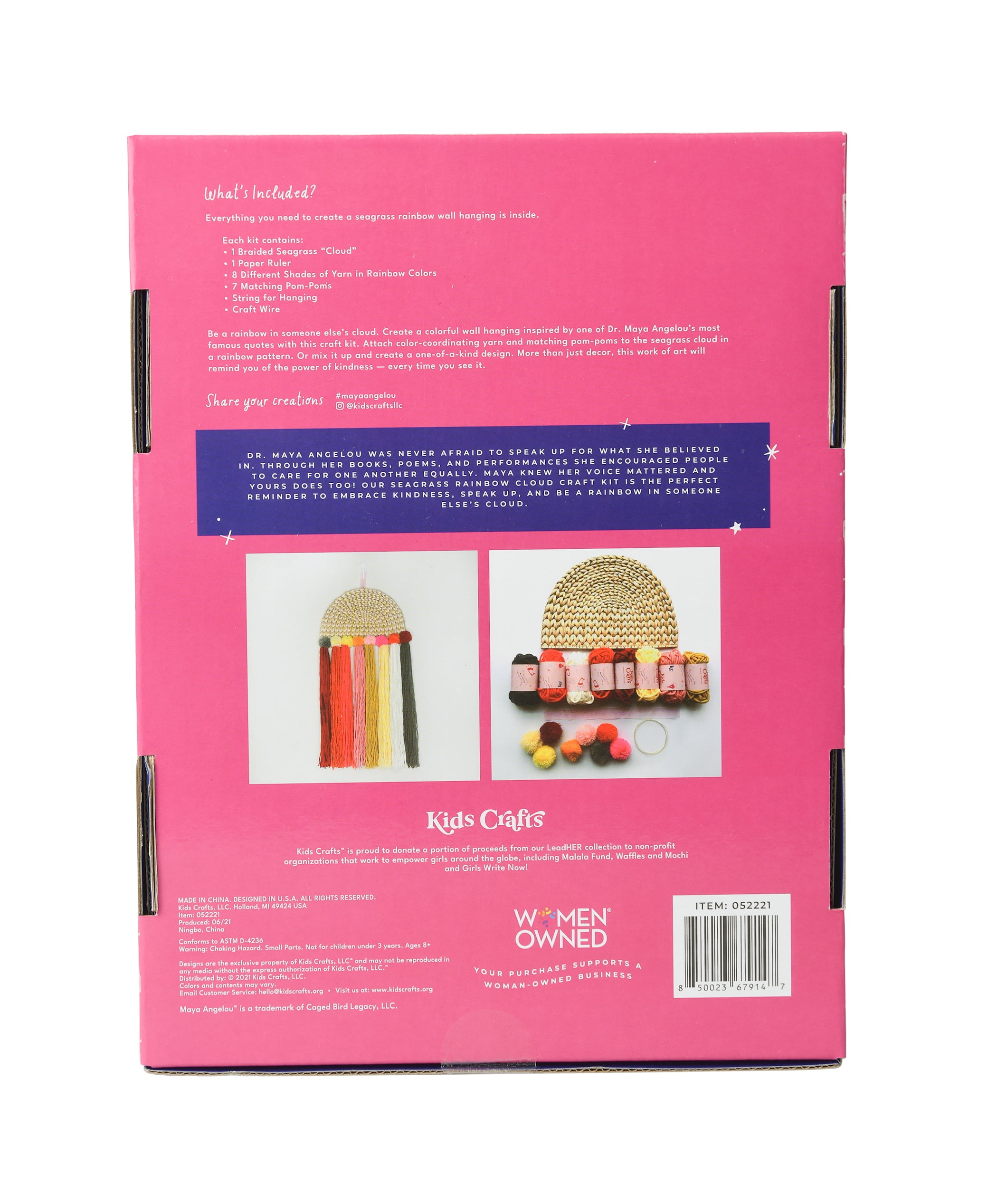 Kids Crafts - SPEAK like Maya Angelou: Rainbow Wall Hanging Craft Kit | Arts and Crafts DIY Craft Kit for Girls