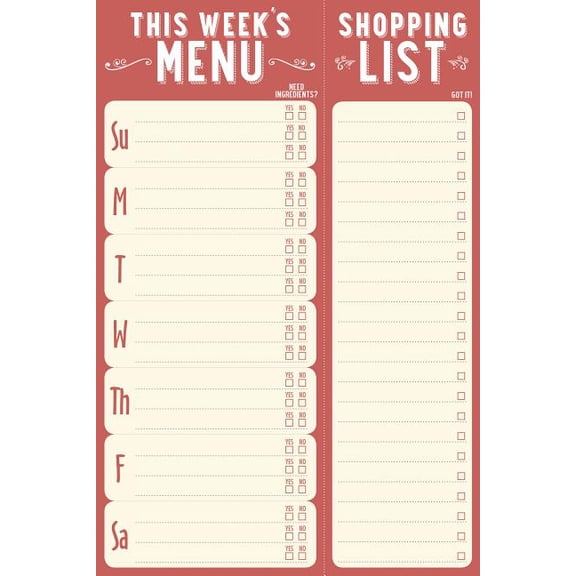 Peter Pauper Press: This Week's Menu Notepad, Book 1 (Other)