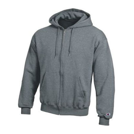 Men's Double Dry Action Fleece Full Zip Hood, Charcoal Heather -