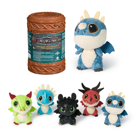 Dreamworks Dragons How to Train Your Dragon, mini peluche surprise, peluche dragon de 7,5 cm, jouets mystère, jouets pour garçons à partir de 4 ans (les styles peuvent varier)