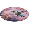 thumbnail image 4 of Flower Hummingbird Soft Bedroom Round Area Rug, Washable Cute Nursery Circle Throw Mat, Non-Slip Contemporary Small Low Pile Floor Carpet for Dorm Bedside, 4 of 6