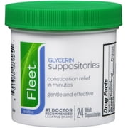 Fleet Glycerin Suppositories Adult 24 Each (Pack of 4)