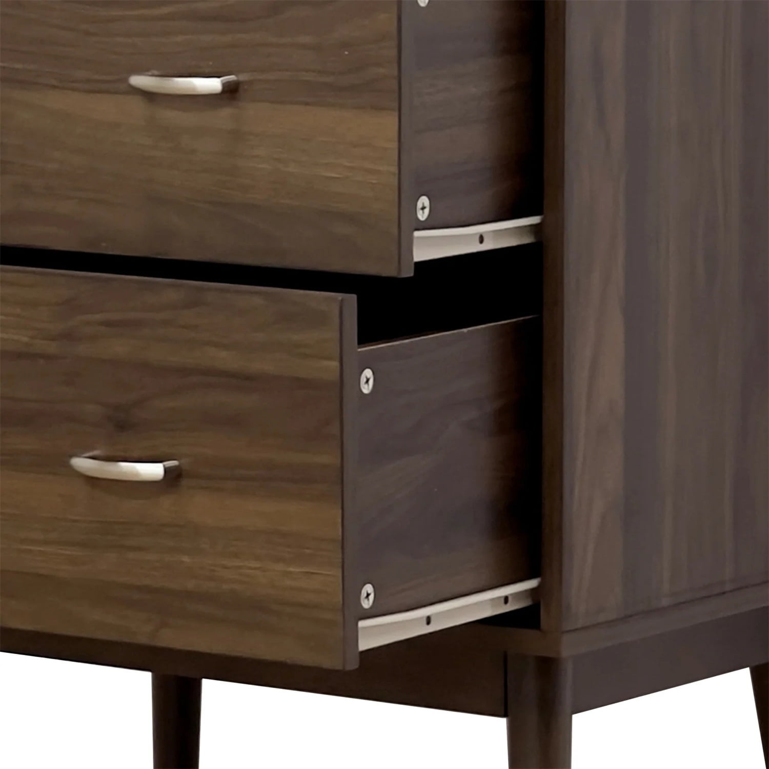 Kadyn Drawer Dresser with 4 Drawers, MDF Drawer Chest for Living Room, Modern Drawer Dresser for Bedroom, Columbia Walnut Kadyn Drawer Dresser with 4 Drawers, MDF Drawer Chest for Living Room, Modern Drawer Dresser for Bedroom, Columbia Walnut