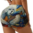 thumbnail image 2 of Kdxio Dog Guitar Starry Night Print Workout Shorts for Women Seamless Soft Smooth Gym Yoga Scrunch Active Shorts, 2 of 5