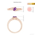 thumbnail image 4 of ANGARA Natural Amethyst and Diamond Split Shank Ring in 14K Rose Gold for Women (Size-6x4mm) | February Birthstone, Birthday, Anniversary, Jewelry Gift for Women | Natural Amethyst Ring, 4 of 8