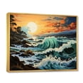 thumbnail image 2 of Designart "Of Wonder Coastal waves Waves painting II" Nautical & Beach Floater Framed Wall Art Print, 2 of 7