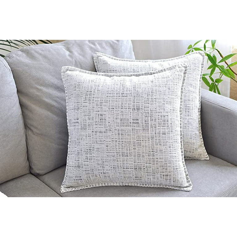 22x22 Pillow Cover Set of 2 Grey Soft Textured Chenille, Comfy Cozy Large  Cushion Covers for Couch Pillows Gray, Modern Decor Square Big Pillows  Cases