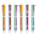 thumbnail image 1 of 6-Pack 6 in 1 Multicolor Ballpoint Pens, 0.5mm Retractable Ballpoint Pens, Multicolor Ink Pens, 1 of 5