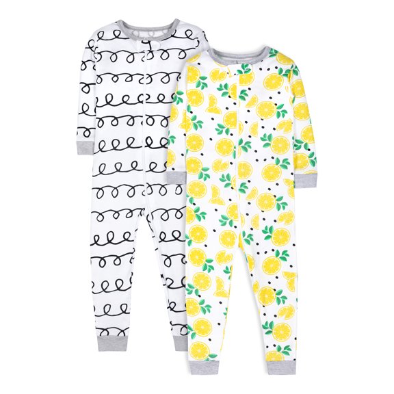 Little Star Organic Toddler Girl 2Pk Footless Stretchie Pajamas, Size 9M-5T