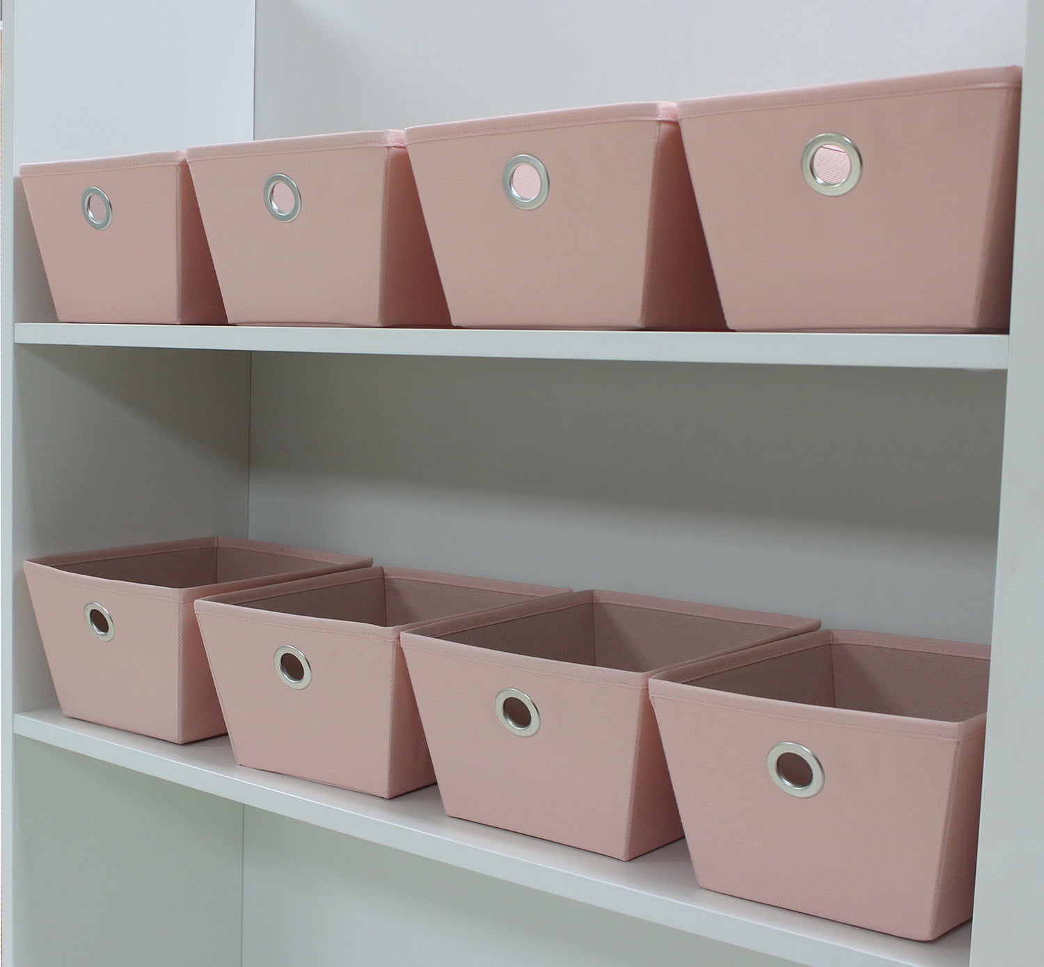 Blush Pink Medium Weave Plastic Storage Container, 13 x 10 x 5 Inches, Mardel