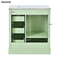 thumbnail image 6 of Euroco 30-Inch Bathroom Vanity with Ceramic Sink, 3 Soft-Close Drawers, Adjustable Shelf, Overflow Drain, Solid Wood Frame, 6 of 7