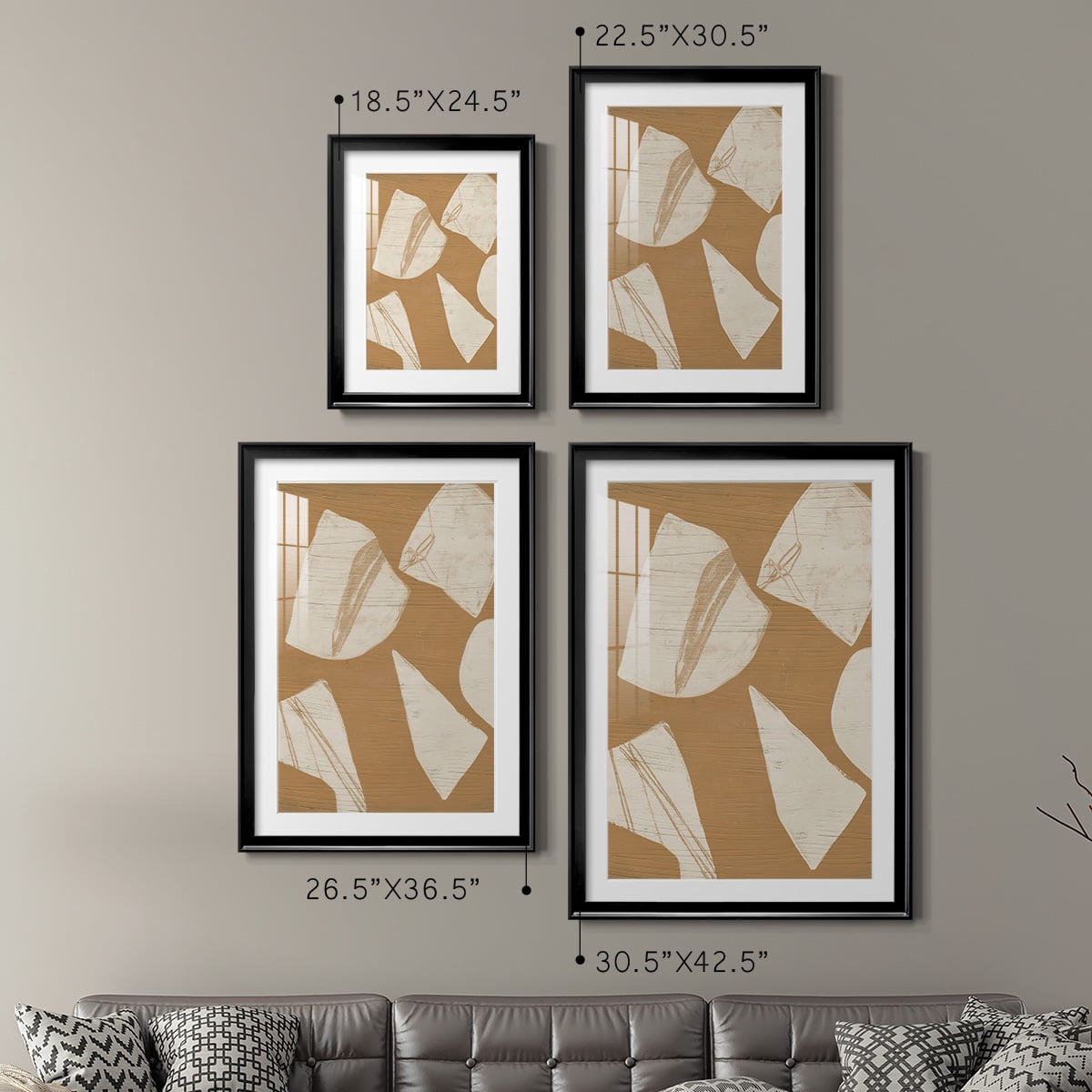 Wexford Home Piecemeal I Premium Framed Print, 18.5" x 24.5" - Ready to Hang, Black (Set of 2)