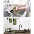 thumbnail image 5 of Sage Green Black Kitchen Dish Towels for Drying Dishes Set of 4, Farmhouse Striped Modern Abstract Art Waffle Weave Microfiber Hand Tea Bathroom Towels Quick Dry & Absorbent Towel 12x12, 5 of 7