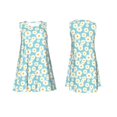 thumbnail image 7 of Picia Daisy Floral A Print Women’s Sleeveless Midi Swing Dress – A-Line Pleated Tank Sundress, Comfortable and Flowy T-Shirt Dress, 7 of 7