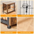 thumbnail image 4 of Yaheetech 32" W Multi Functional Wooden Dog Crate with Anti Skid Plush Mat, Rustic Brown, 4 of 7