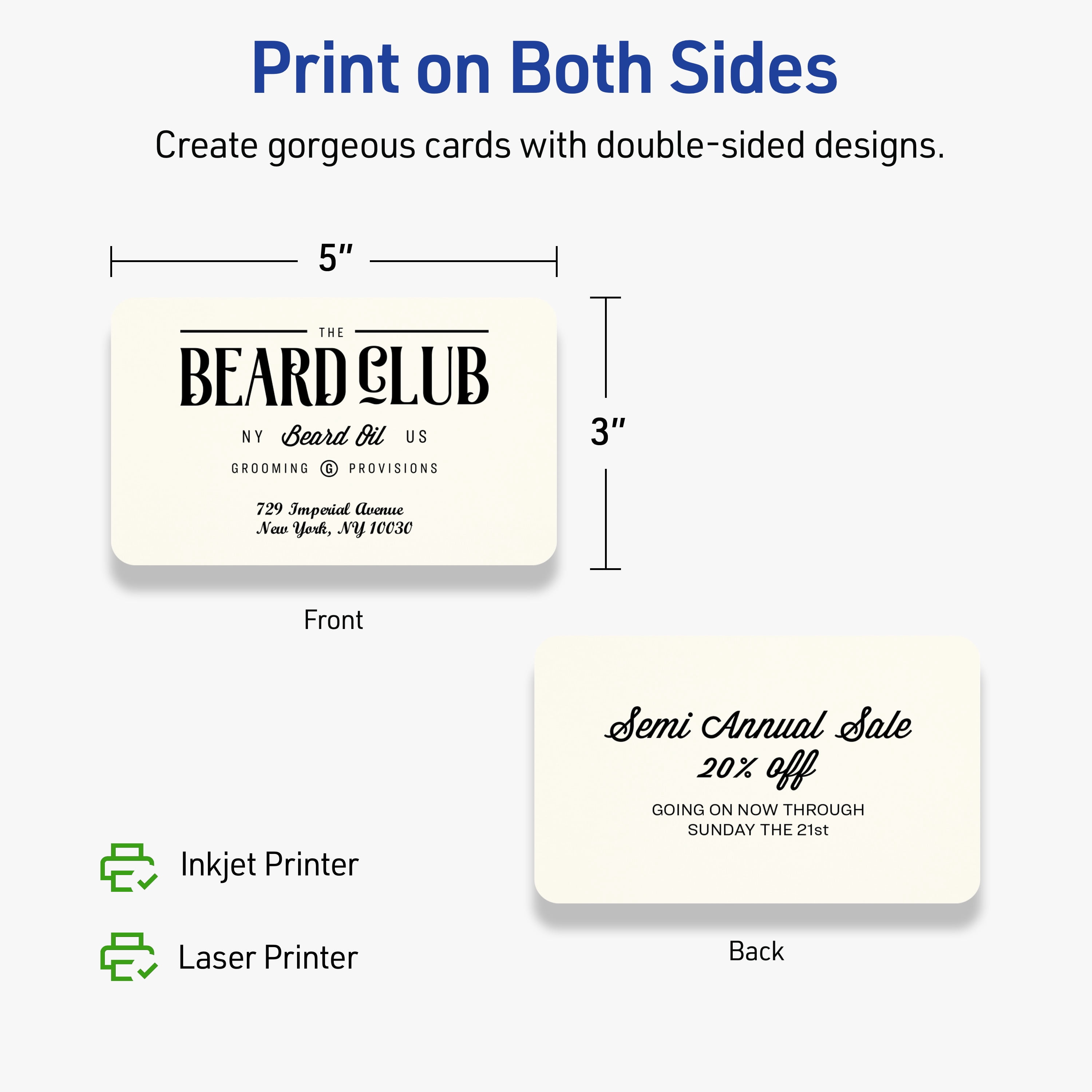 Avery Cards with Rounded Corners, 3" x 5", Matte Ivory, 150ct
