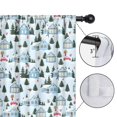thumbnail image 4 of Blackout Kids Curtains,Light Blue Christmas House and Tree Pattern Childrens Insulated Curtains Set Of 2,Bedroom Essentials,Toddler Room Decor 42"x54", 4 of 5