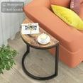 thumbnail image 5 of Tribesigns End Table, Half Circle Entryway Console Table, Small Semi-Round Table, Half Moon Table for Hallway with Sleek Modern Unique Design, 19.69" L x 9.84" W x 23.62" H, Brown, 5 of 6