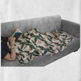 thumbnail image 6 of Jungle Soft Flannel Fleece Blanket, Retro Style Island Nature Pattern with Leaves Bird of Paradise Flowers, Cozy Plush for Indoor and Outdoor Use, 50" x 70", Army Green Coral Ivory, by Ambesonne, 6 of 6