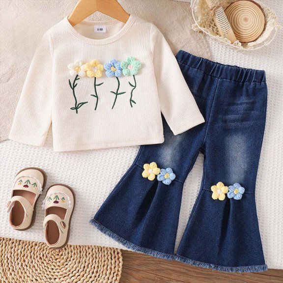 Toddler Baby Girl Solid Color Hoodie Sweatshirt Top and Jogger Pants Set Fall Winter Outfits 6-12 Months 12-24 Months 2t 3t 4t 5t 6t 7t 8t 9t Children White 2-3 Years