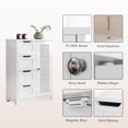 thumbnail image 4 of Bathroom Storage Cabinet Freestanding, Floor Cabinet with 4 Drawers & 1 Cupboard, 3-Level Adjustable Shelf & Anti-Toppling Device, Entryway Storage Unit Console Table, Storage Organizer, White, 4 of 7