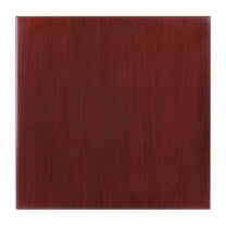 Flash Furniture 24'' Square High-Gloss Mahogany Resin Table Top with 2'' Thick Drop-Lip