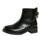 thumbnail image 1 of NECHOLOGY Botas Mujer Zapatos Botines para mujer Botines de moda Otoño Invierno para mujer, punta redonda, tacón medio, cremallera lateral, encaje trasero, estilo informal negro sólido (Black, 7), 1 of 7