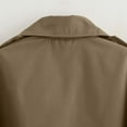 thumbnail image 5 of CUZIBR Women Short Trench Coat Double Breasted Casual Long Sleeve Lapel Notched Collar Jacket Cool Motorcycle Cropped Coat Street Wear,Brown,S, 5 of 5