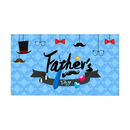Image of GUOOL Father s Day Backdrop Banner Decorative Flag Party Supplies Father s Day Photography Background for Festival Indoor A