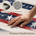 thumbnail image 6 of ODIKA 2'x3' Washable Accent Rug Pet Friendly, Bedside Mat Patriotic Stars Mosaic With Distressed Stripe Bands And Star Corners for Bedroom, Nursery, RV, 6 of 7