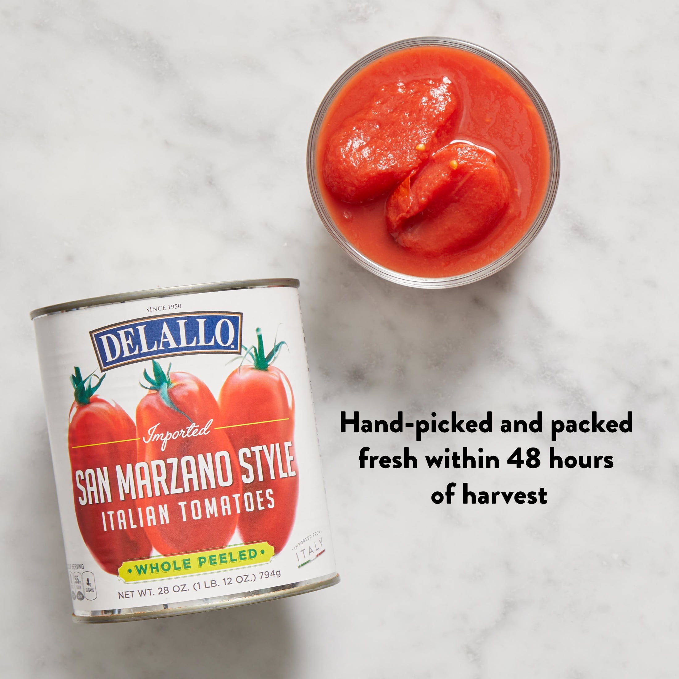(3 pack) DeLallo San Marzano Style Whole Peeled Tomatoes, Grown in Italy, 28 oz Can